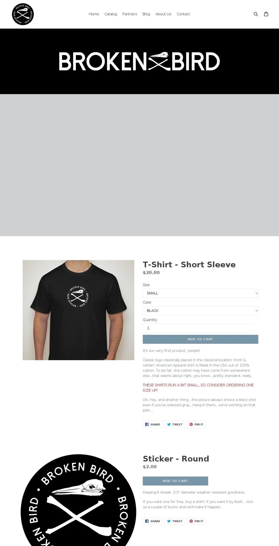 brokenbird.com shopify website screenshot