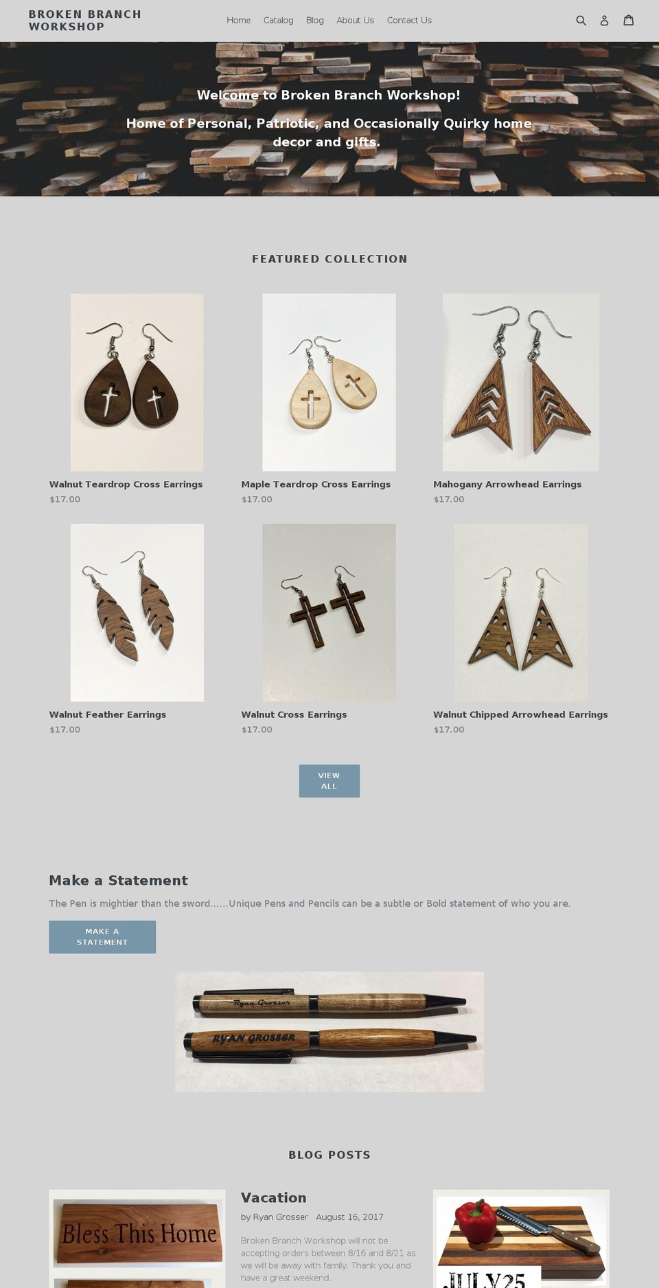 brokenbranchworkshop.com — Shopify storefront screenshot