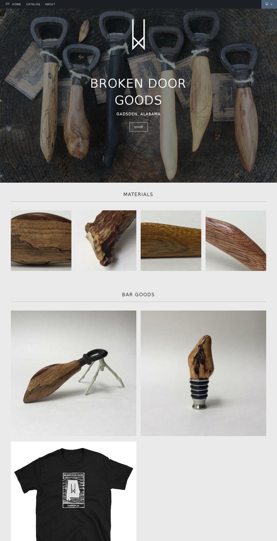 brokendoorgoods.com — Shopify storefront screenshot