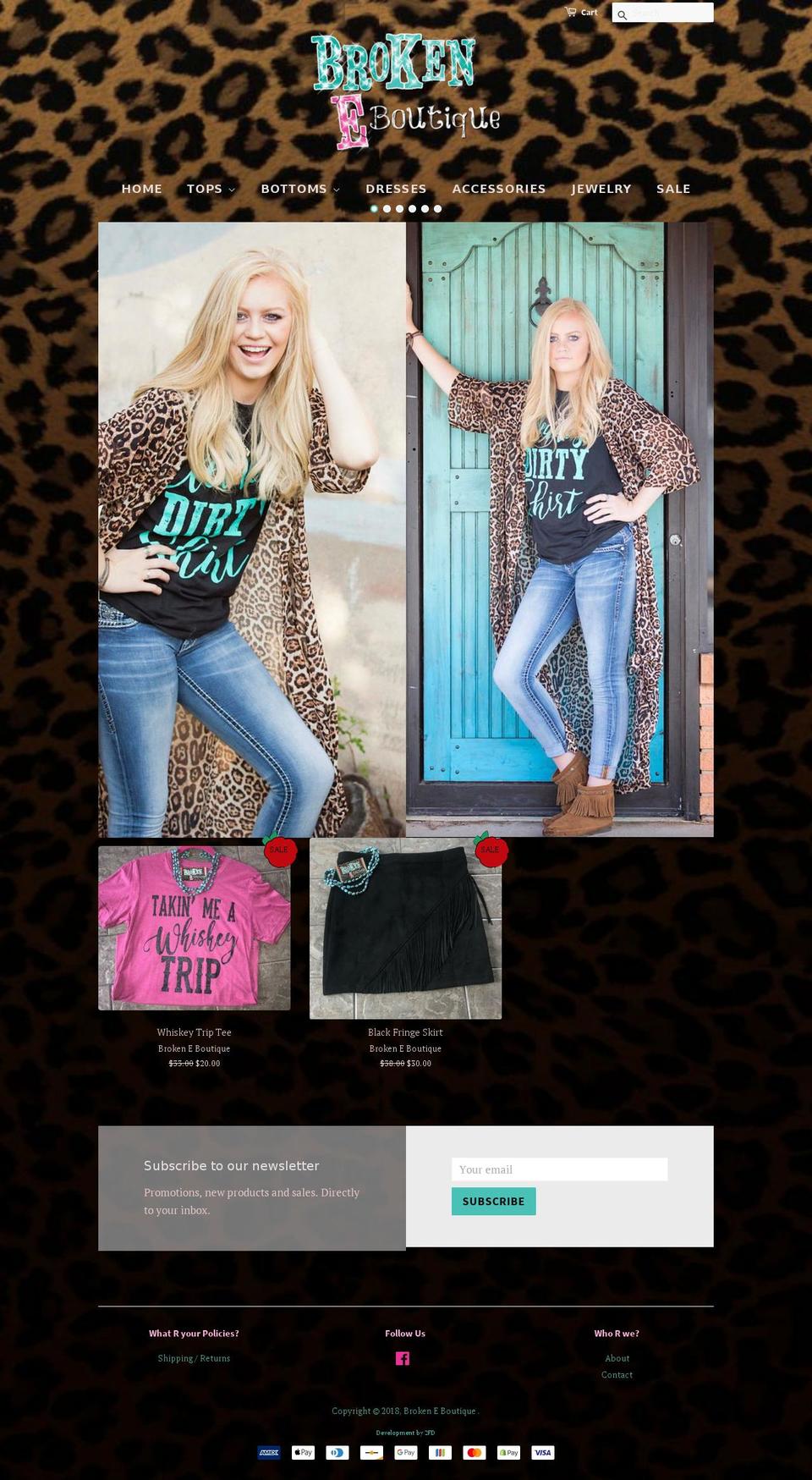 brokeneboutique.com — Shopify storefront screenshot