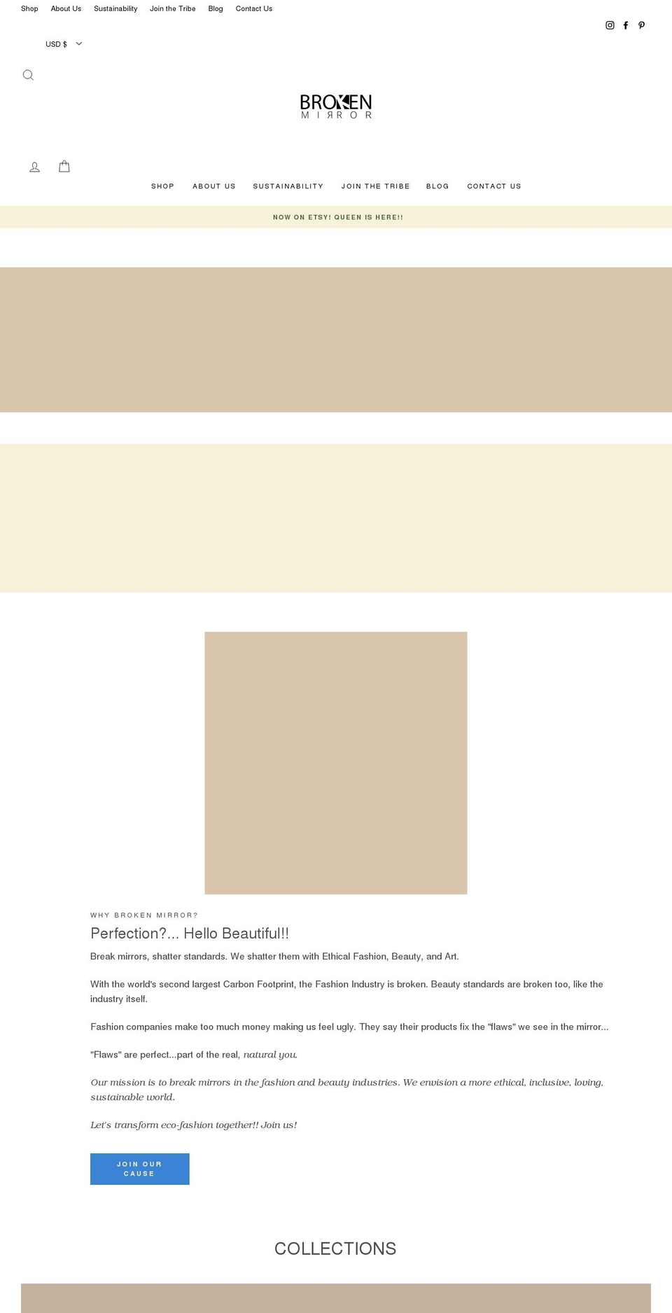 brokenmirrorfashion.com shopify website screenshot