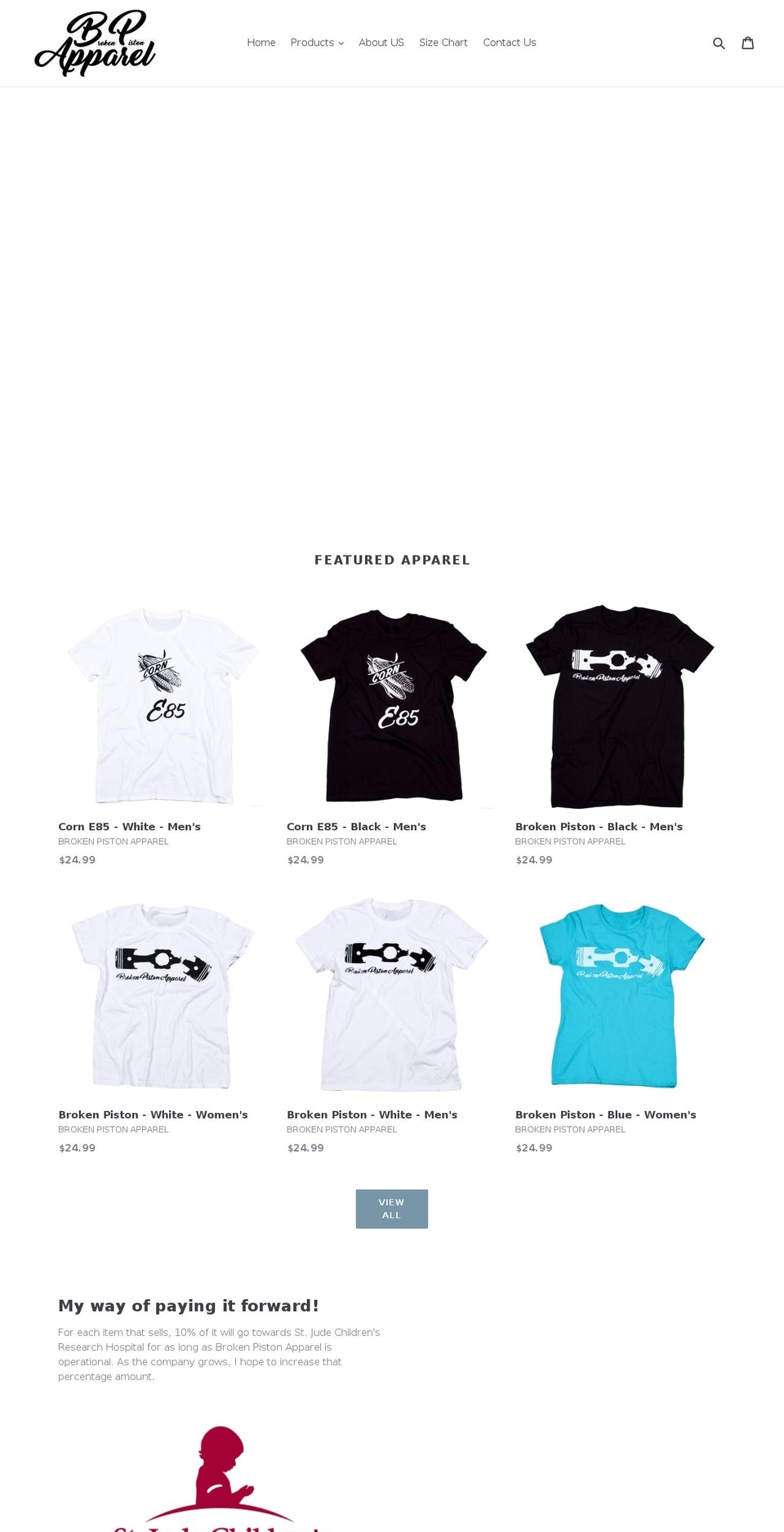 brokenpistonapparel.com — Shopify storefront screenshot