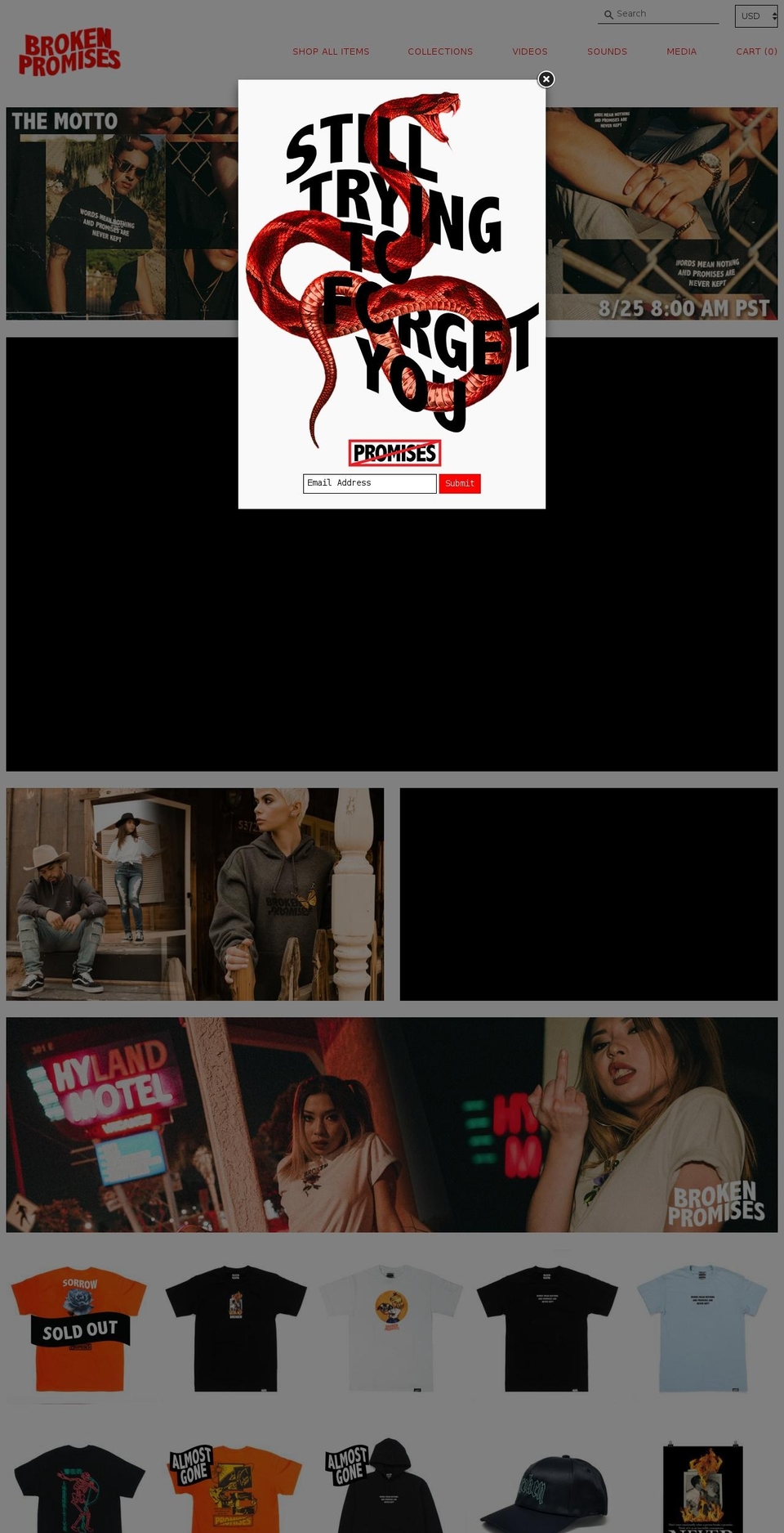 brokenpromisesco.com shopify website screenshot