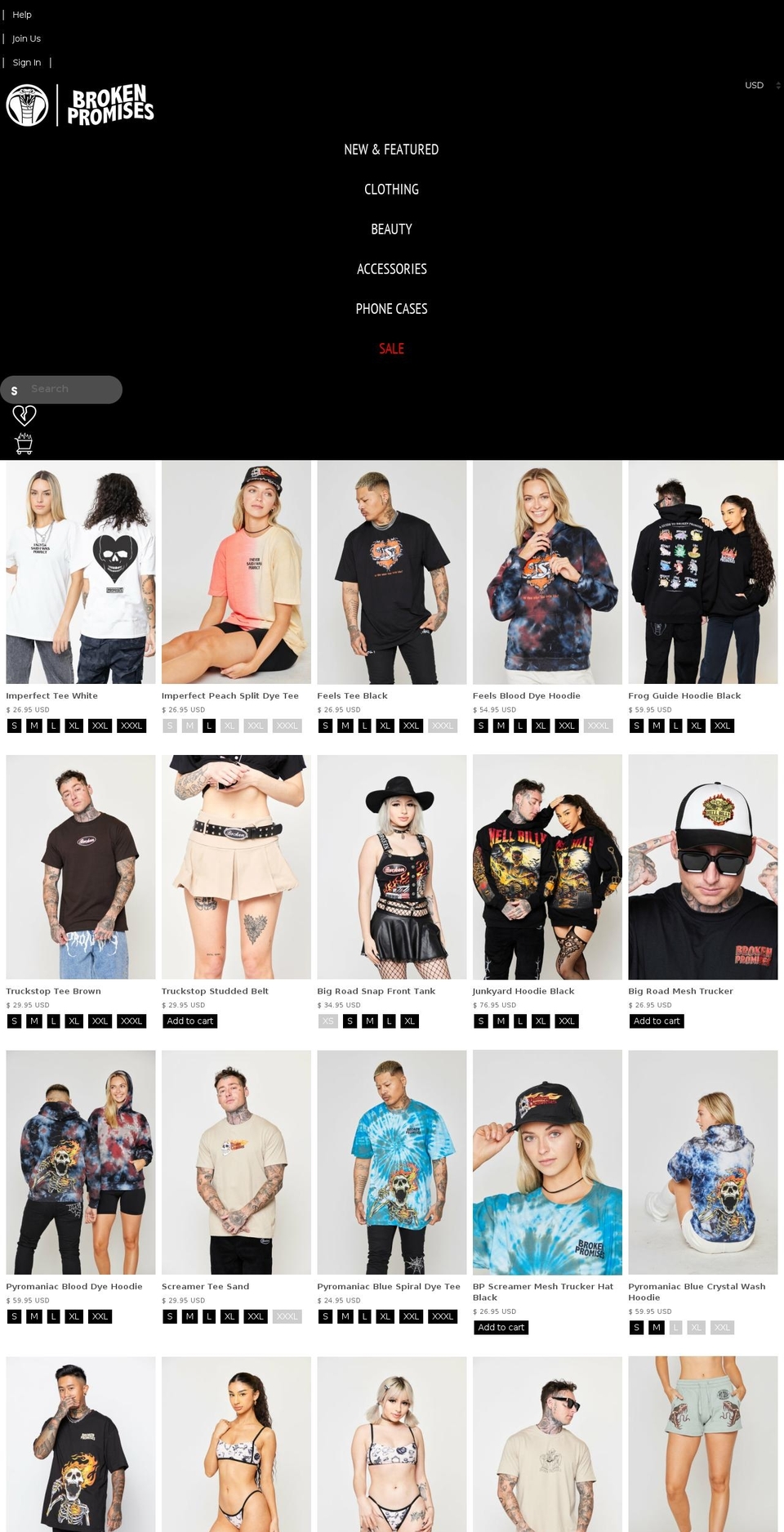 brokenpromisesco.myshopify.com — Shopify storefront screenshot