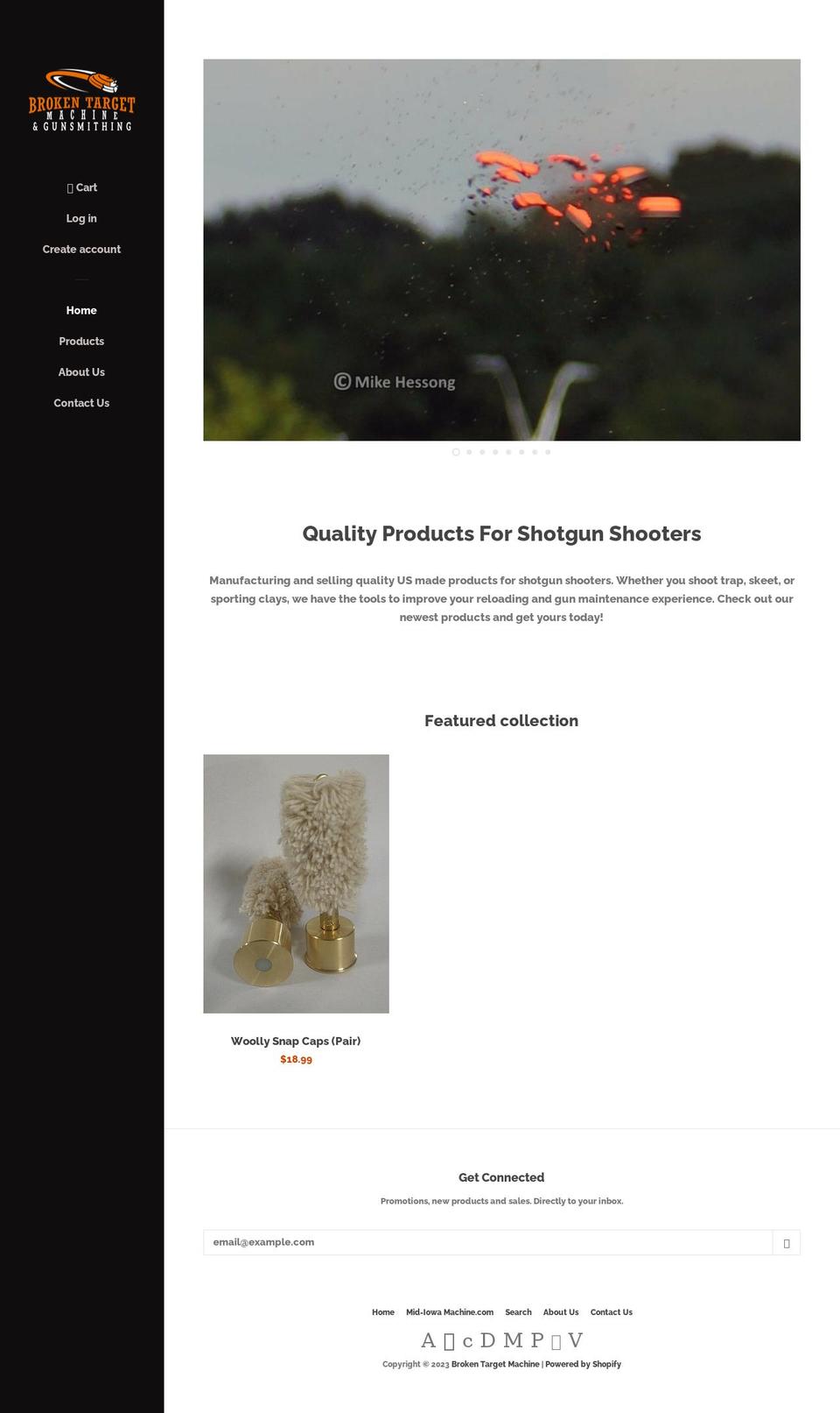 brokentargetmachine.com shopify website screenshot