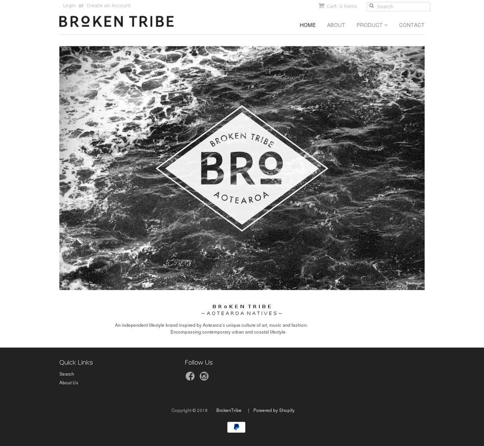 brokentribe.com — Shopify storefront screenshot