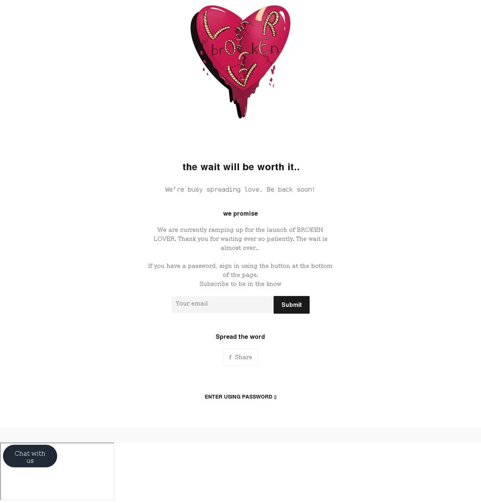 broknlover.com shopify website screenshot