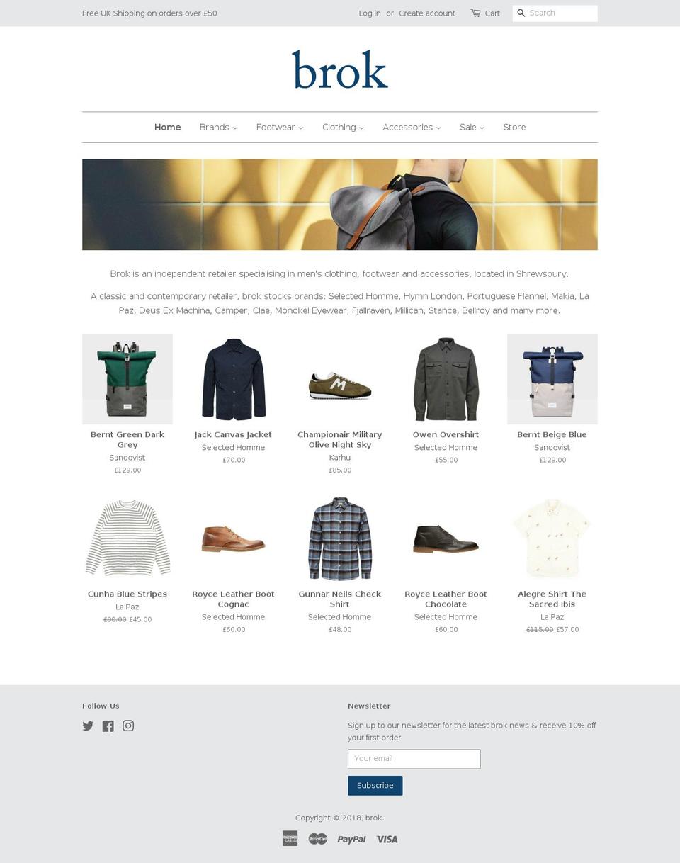brokshop.com shopify website screenshot