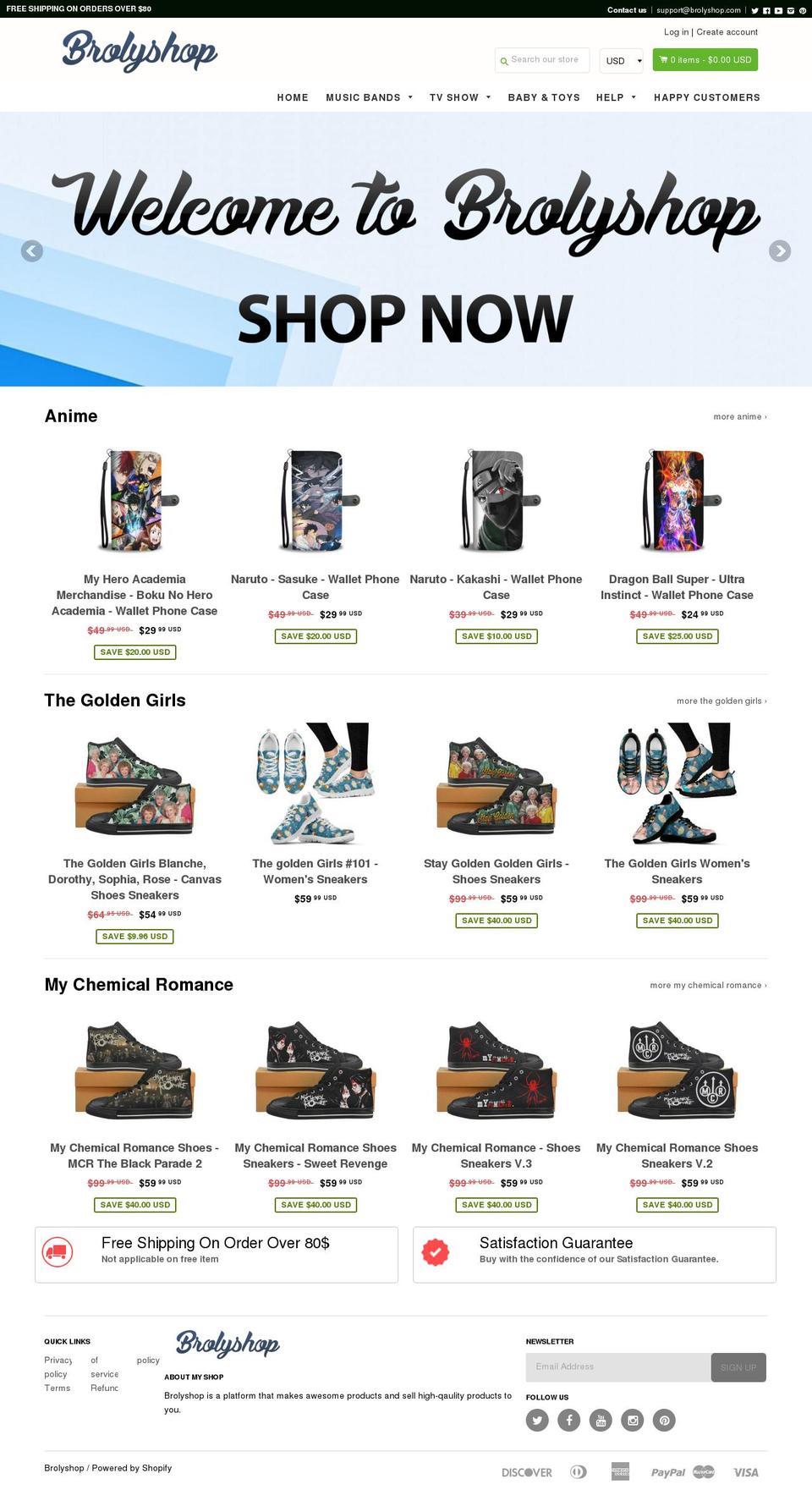 brolyshop.com — Shopify storefront screenshot