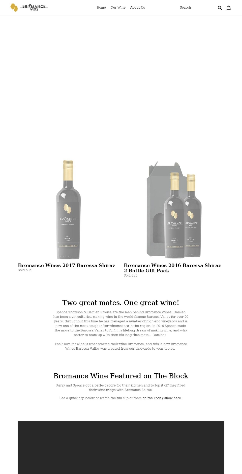 bromancewines.com.au shopify website screenshot
