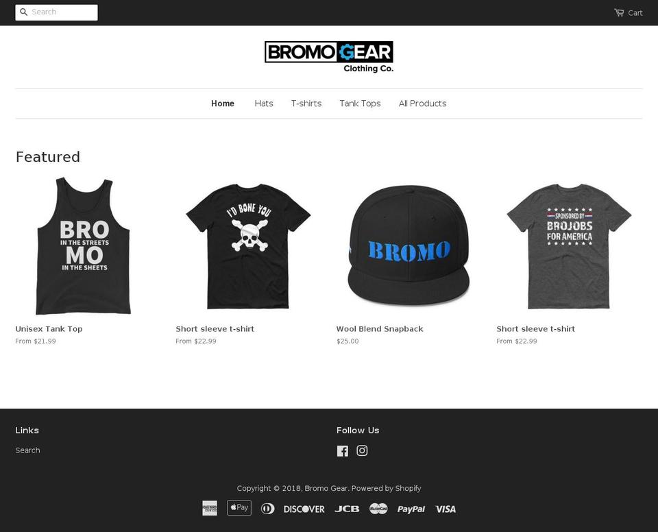 bromogear.com — Shopify storefront screenshot