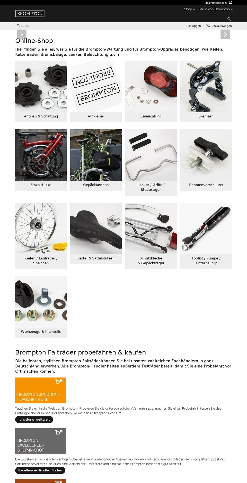 brompton.biz shopify website screenshot