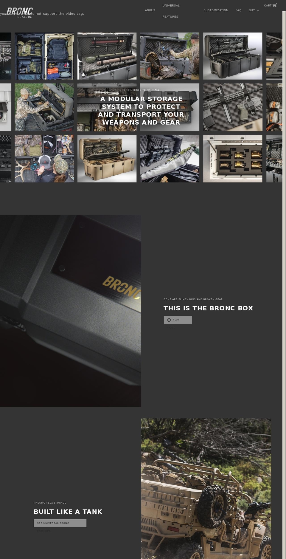 broncbox.com shopify website screenshot