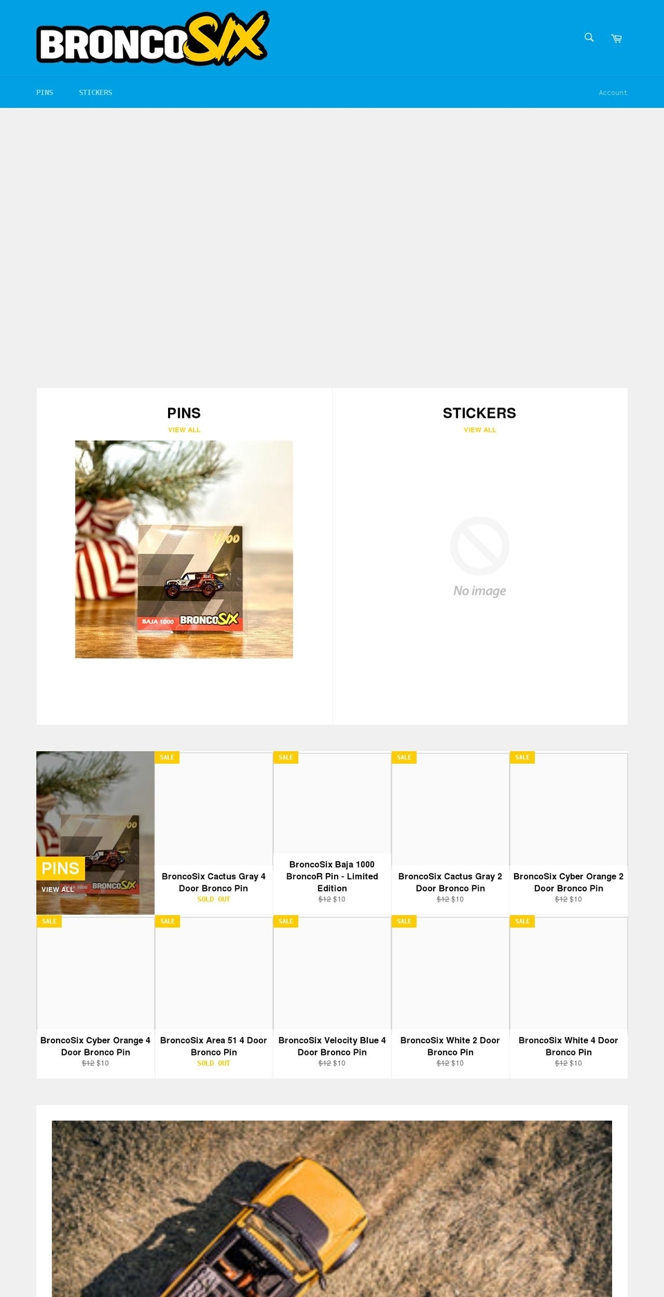 broncosix.com shopify website screenshot