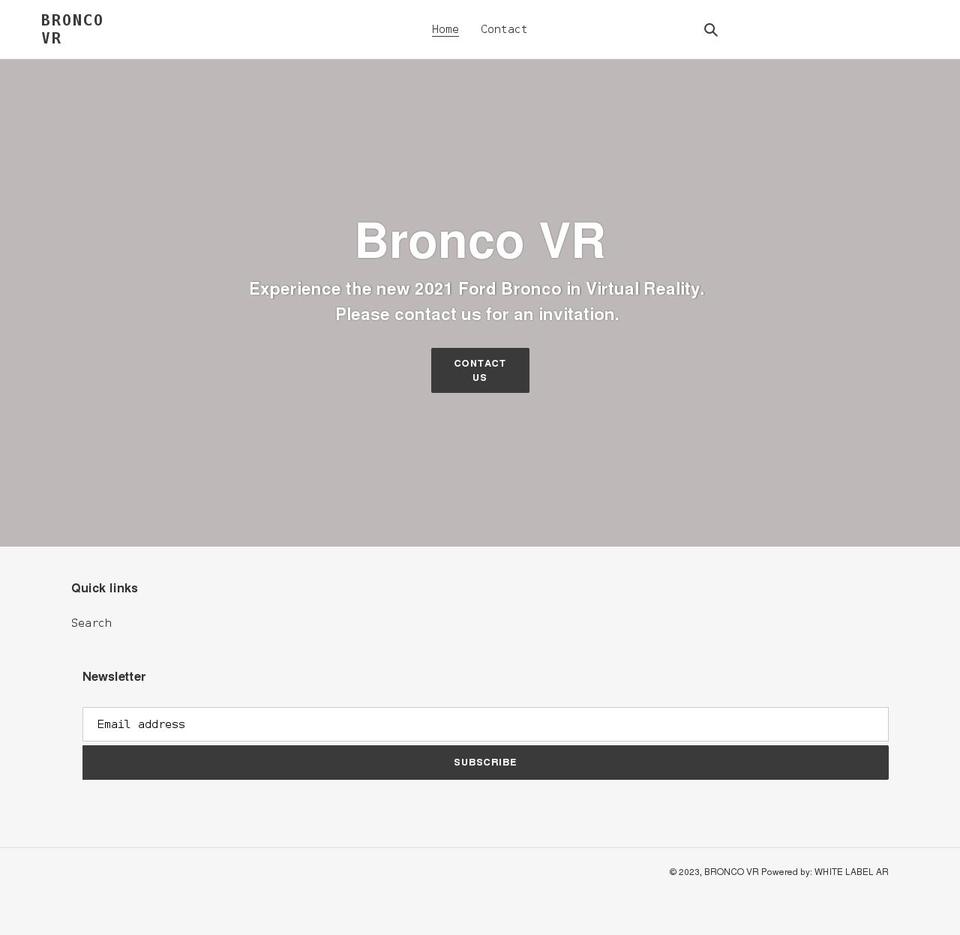 broncovr.com shopify website screenshot