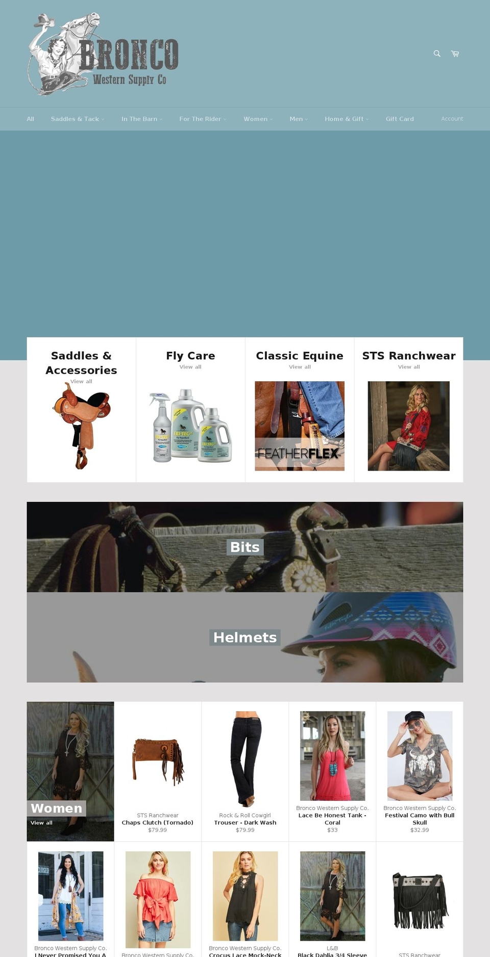 broncowesternsupply.com shopify website screenshot