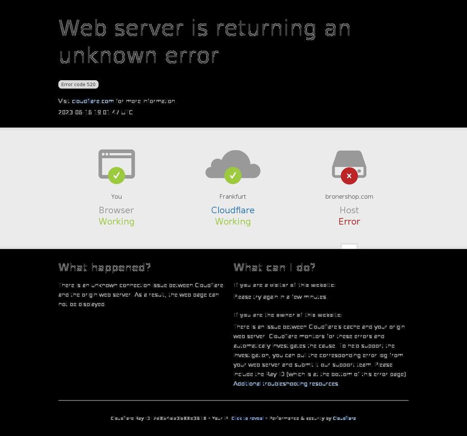 bronershop.com shopify website screenshot
