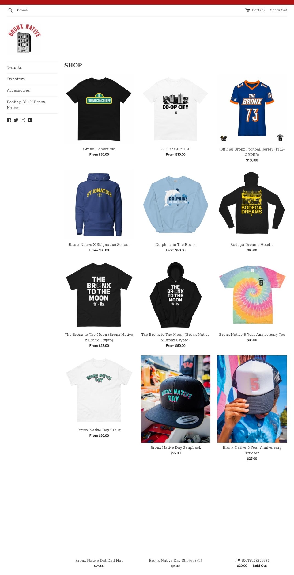 bronxnativeshop.com shopify website screenshot