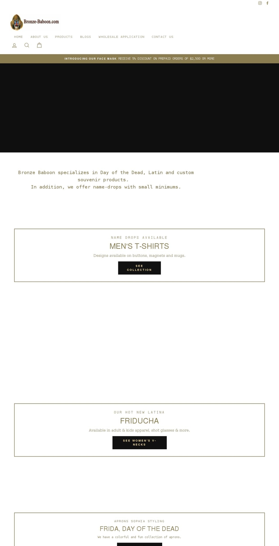 bronze-baboon.com shopify website screenshot