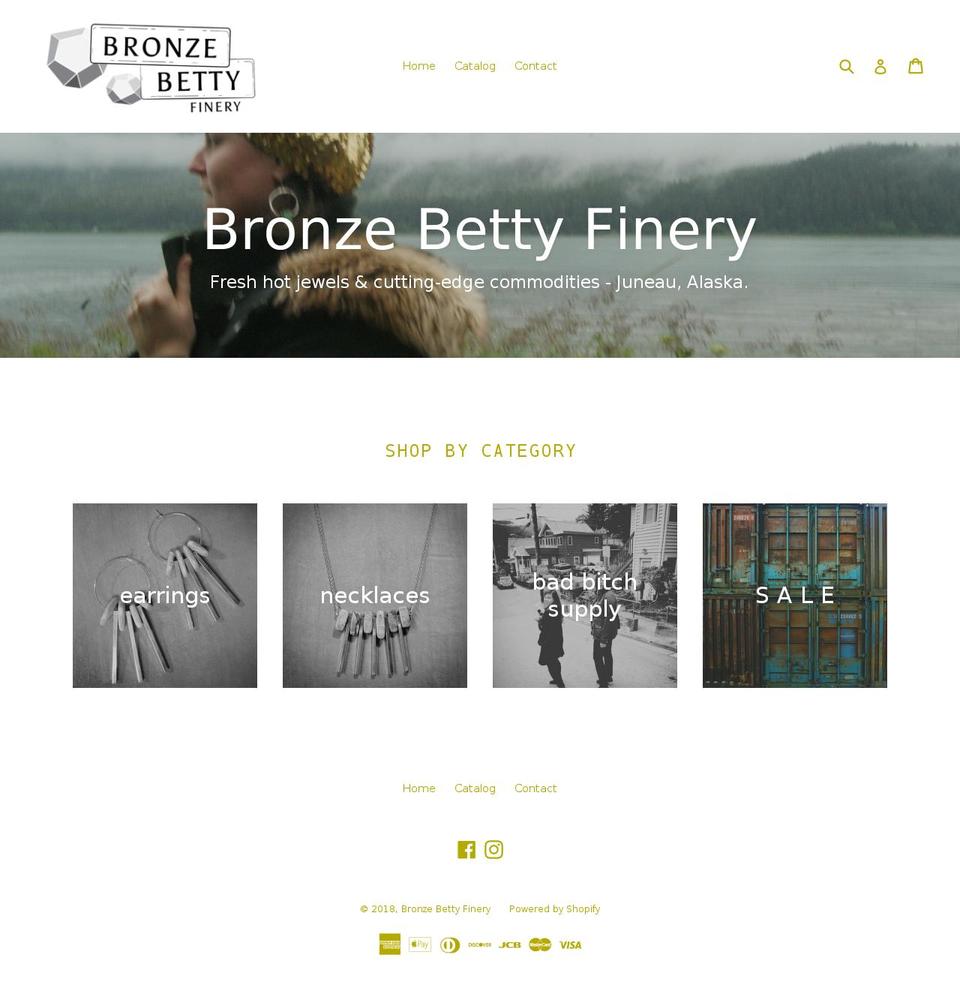 bronzebettyfinery.com — Shopify storefront screenshot