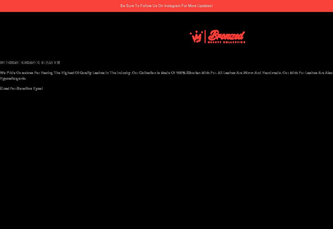 bronzedbeautycollection.com shopify website screenshot