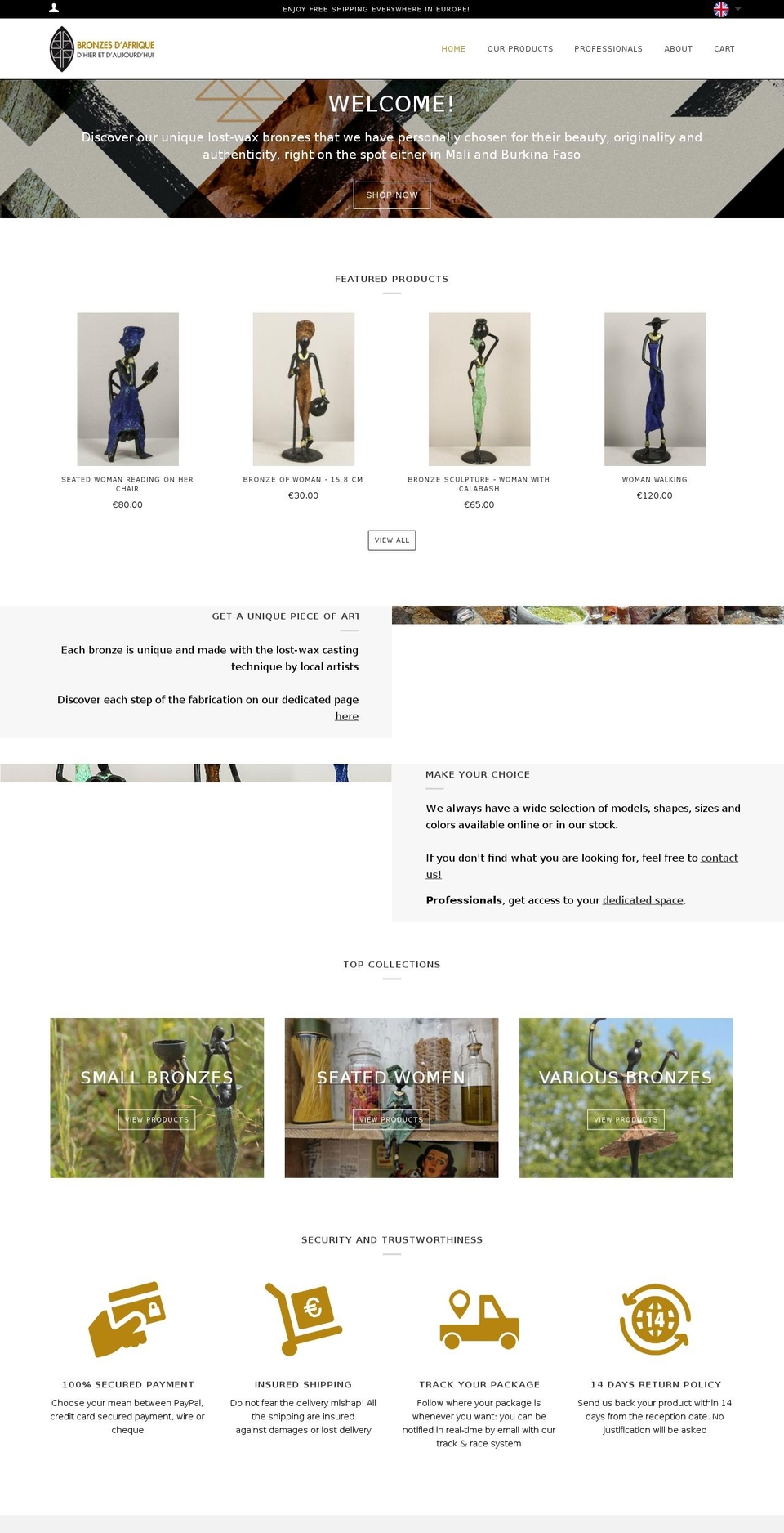 bronzesdafrique.com shopify website screenshot