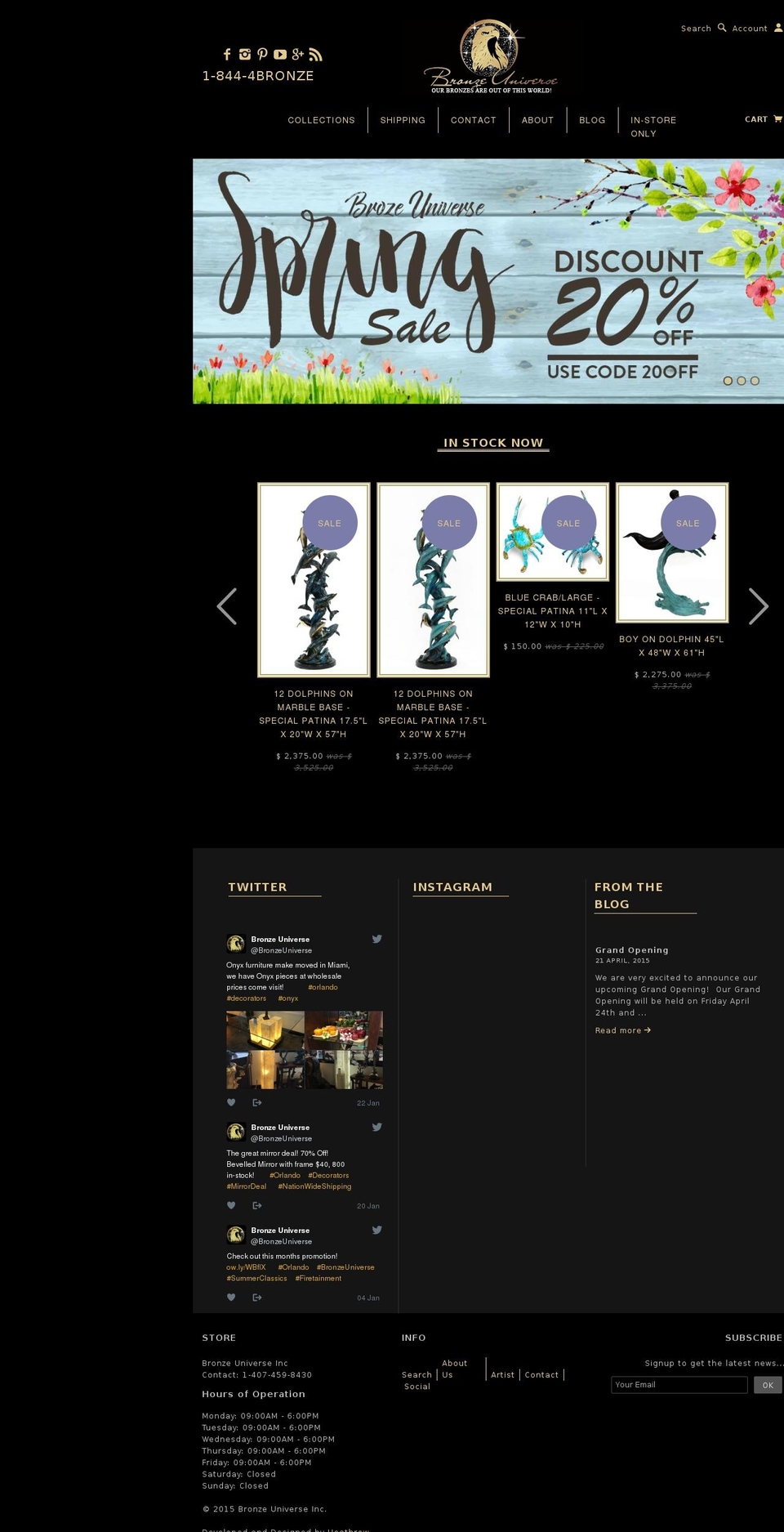 bronzeuniverse.com shopify website screenshot