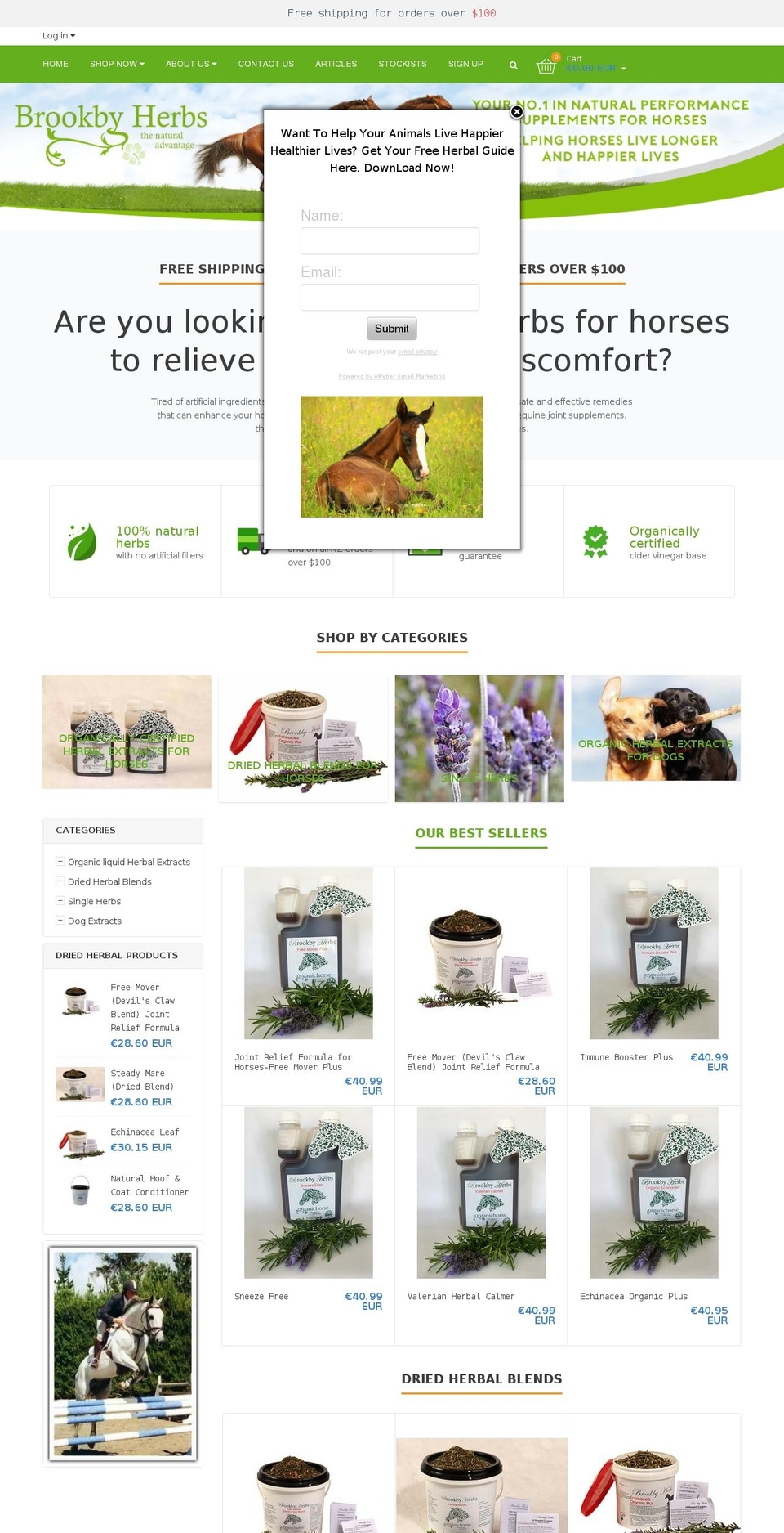 brookbyherbs.co.nz shopify website screenshot