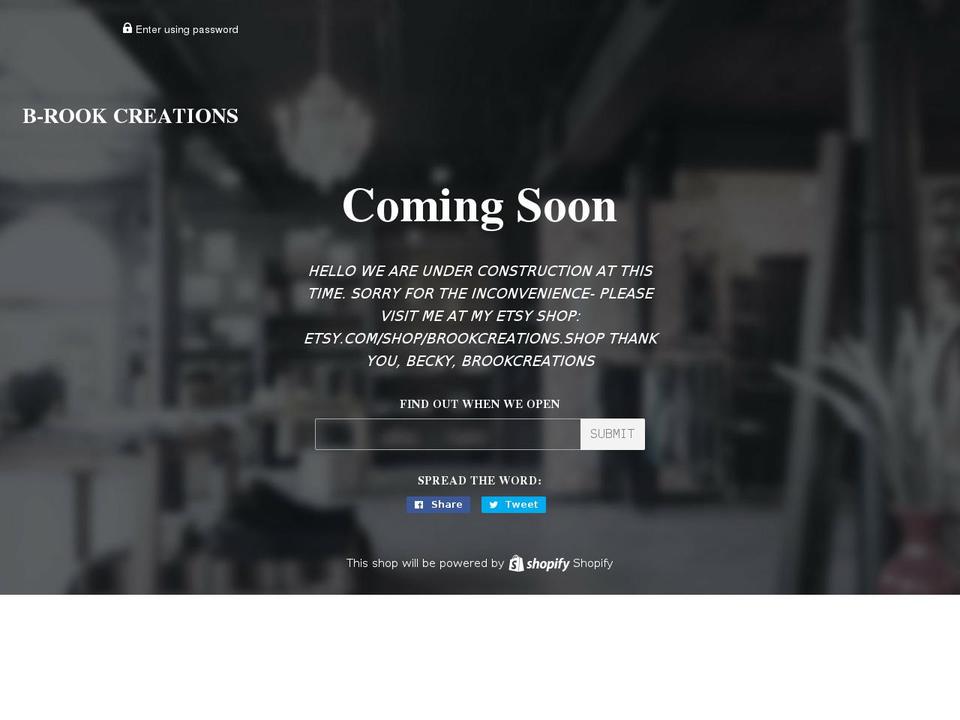 brookcreations.com — Shopify storefront screenshot