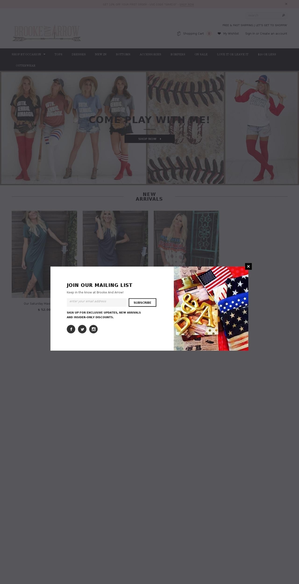 brookeandarrow.com shopify website screenshot