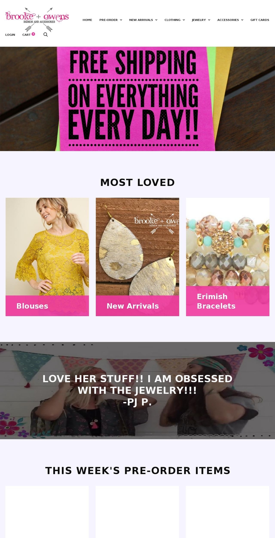 brookeandowens.com — Shopify storefront screenshot