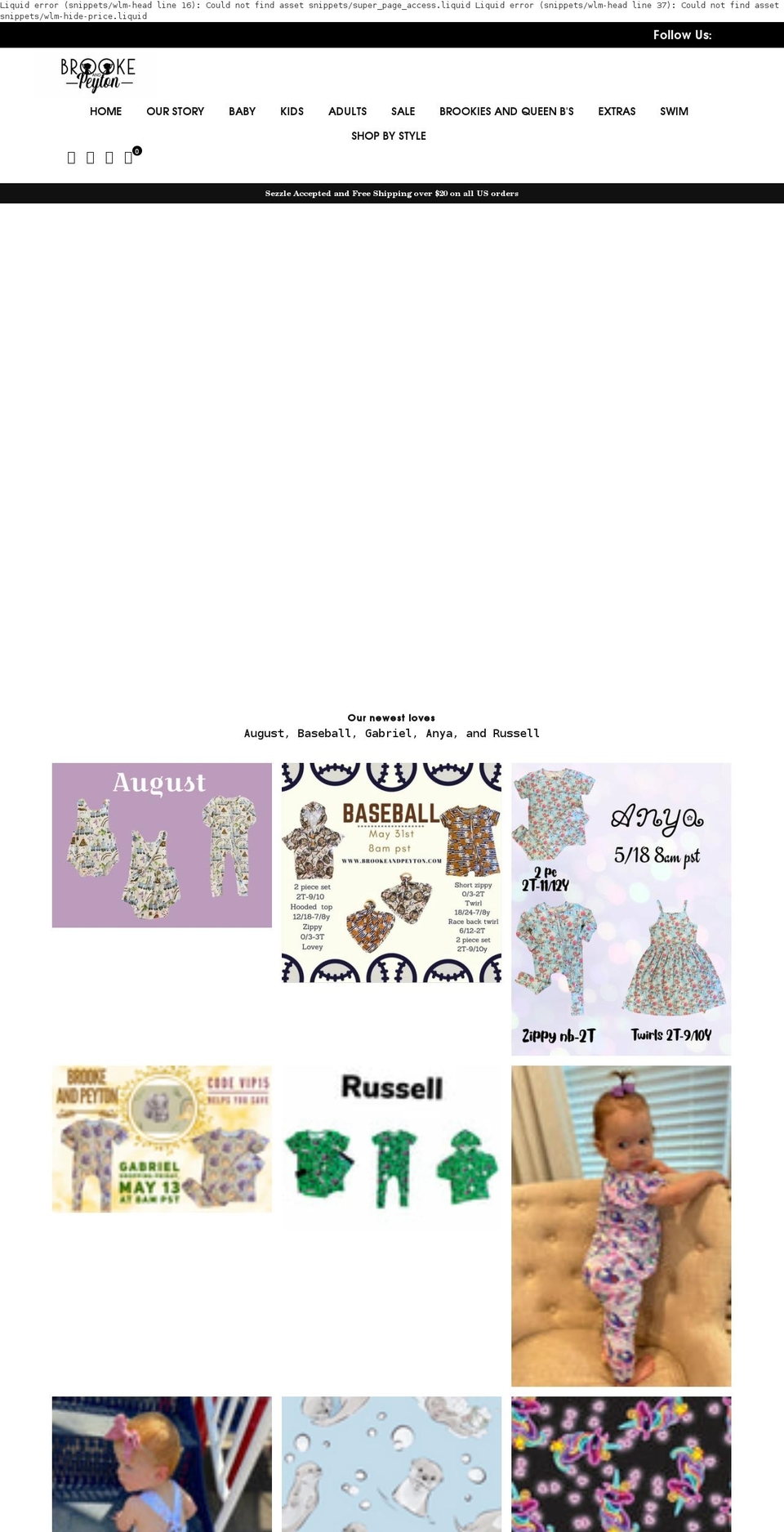 brookeandpeyton.com shopify website screenshot