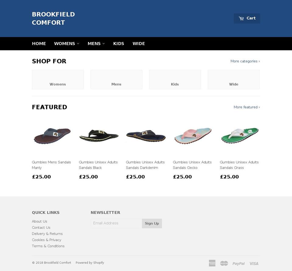 brookfieldcomfort.com shopify website screenshot
