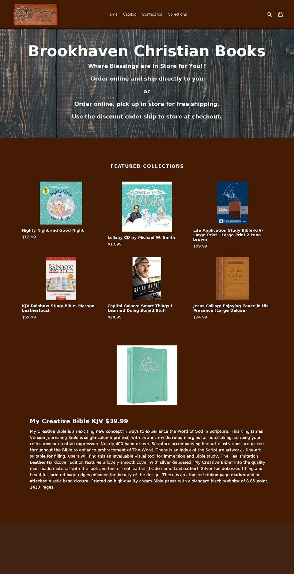 brookhavenchristianbooks.com — Shopify storefront screenshot