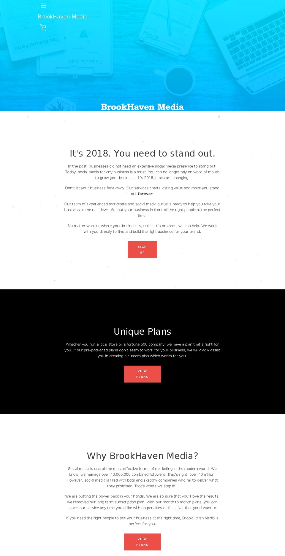 brookhavenmedia.com — Shopify storefront screenshot