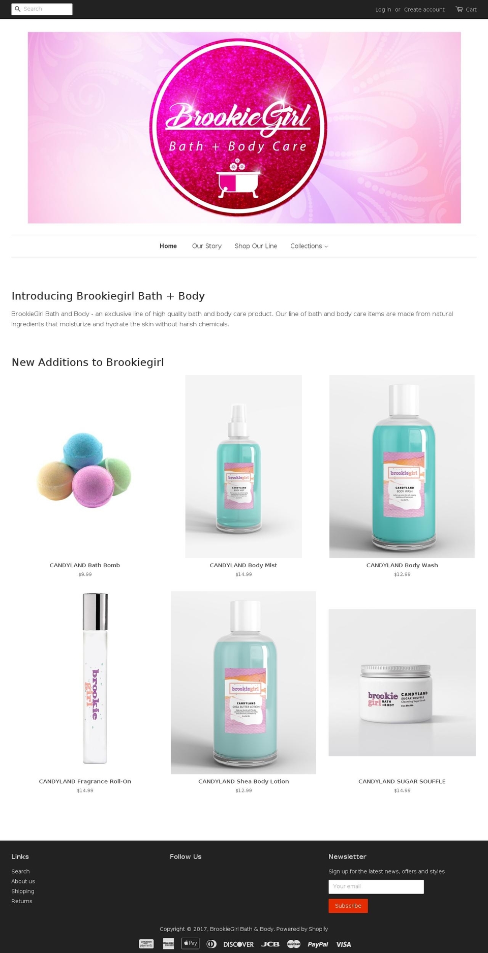 Webinopoly Development Shopify theme site example brookiegirl.com