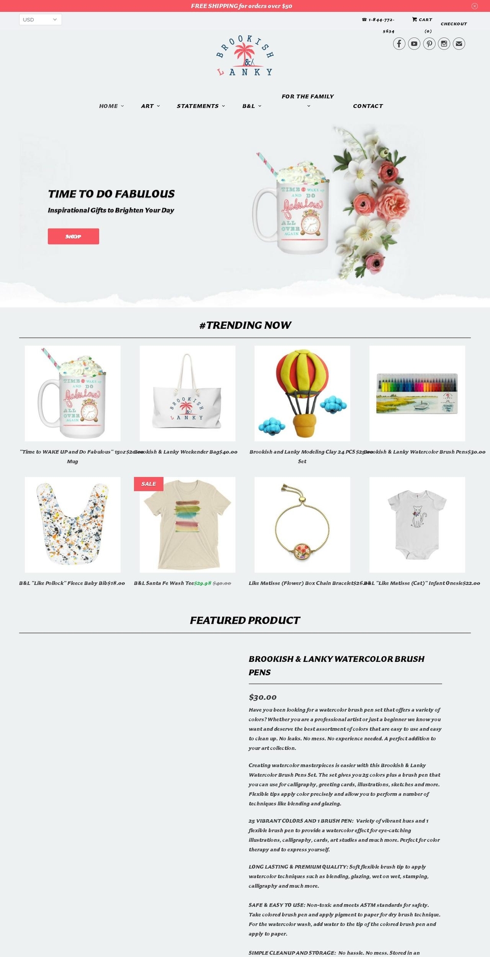 brookishandlanky.com — Shopify storefront screenshot