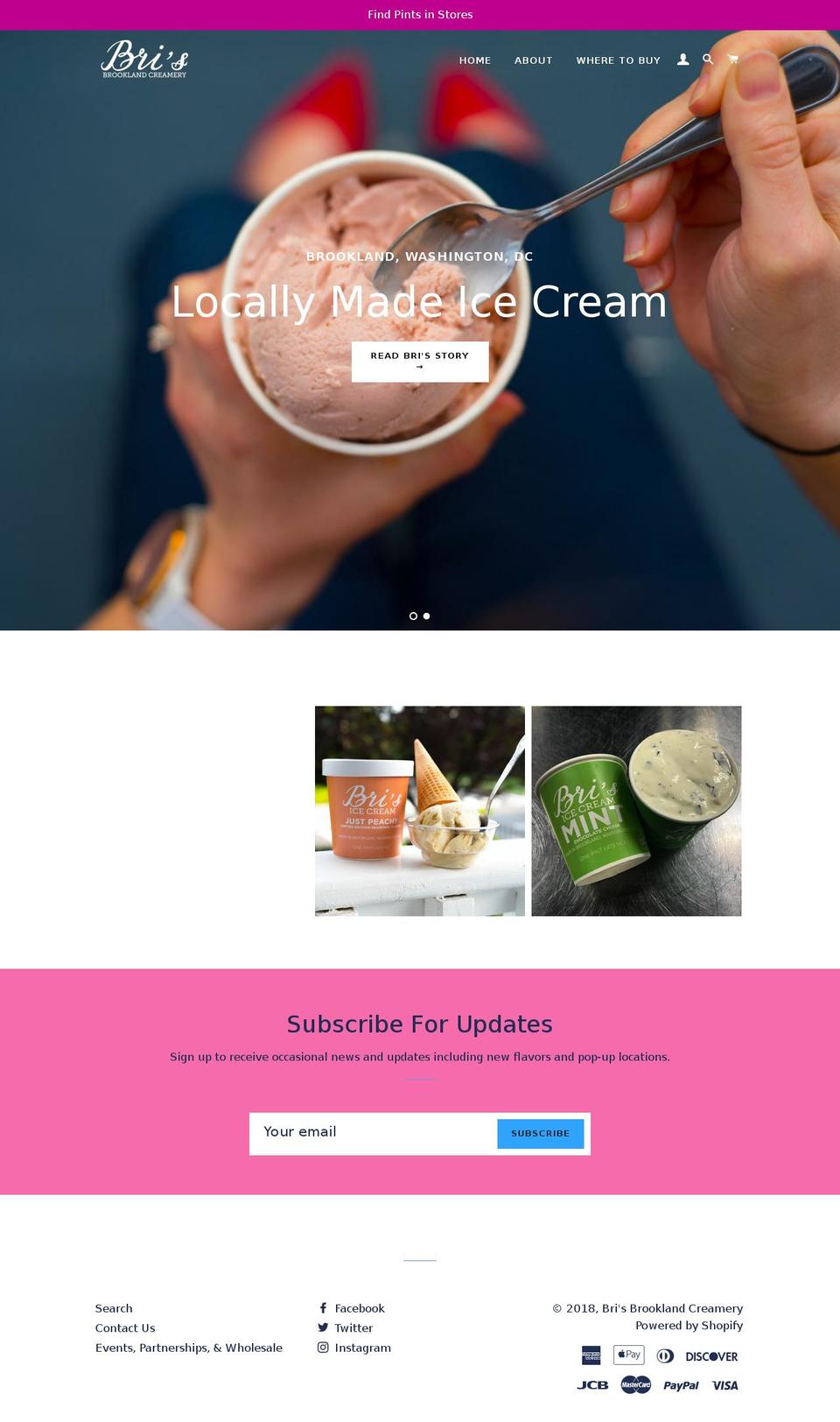 brooklandcreamery.com — Shopify storefront screenshot