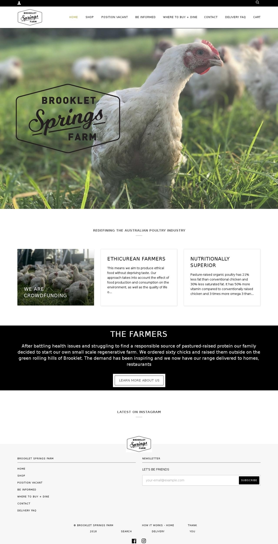 brookletspringsfarm.com shopify website screenshot