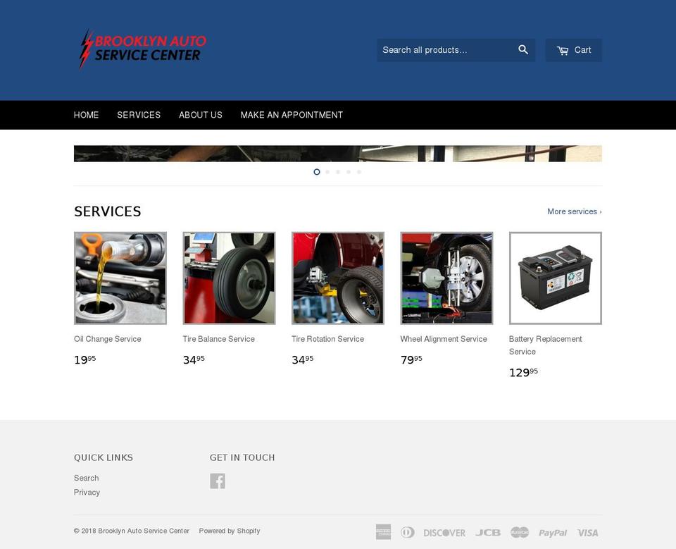brooklynautoservicecenter.com shopify website screenshot