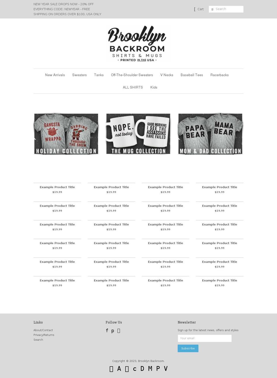 brooklynbackroom.com — Shopify storefront screenshot