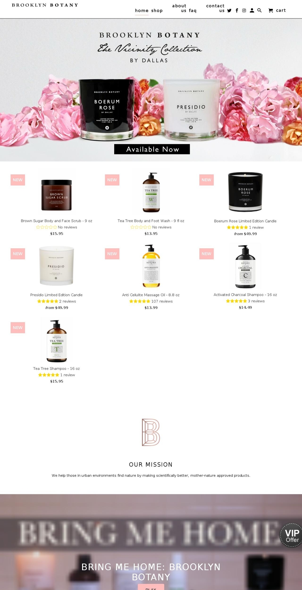 brooklynbotany.com shopify website screenshot