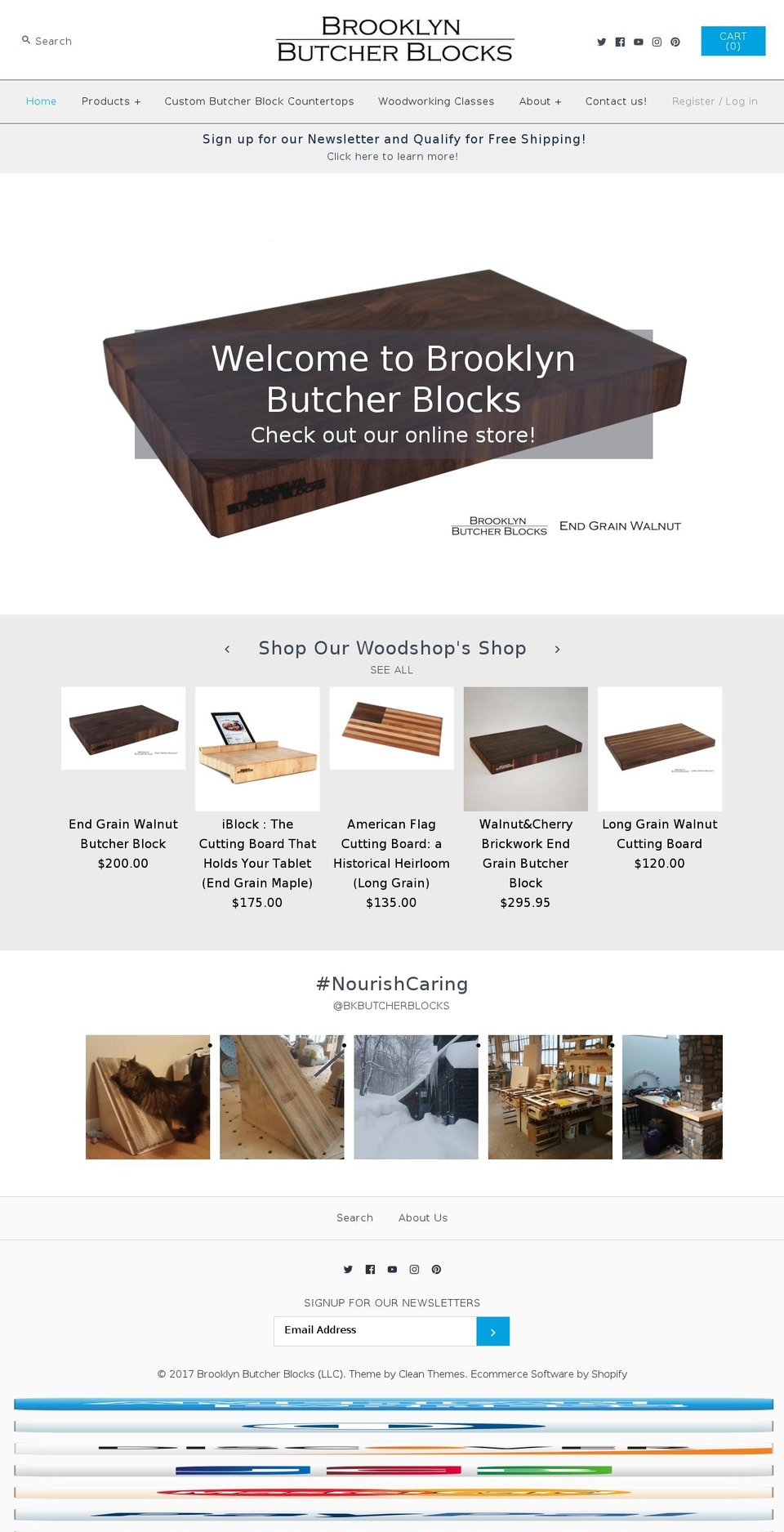 brooklynbutcherblocks.com shopify website screenshot