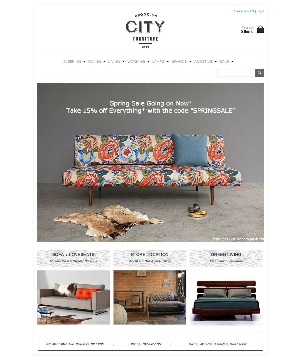 brooklyncityfurniture.com shopify website screenshot