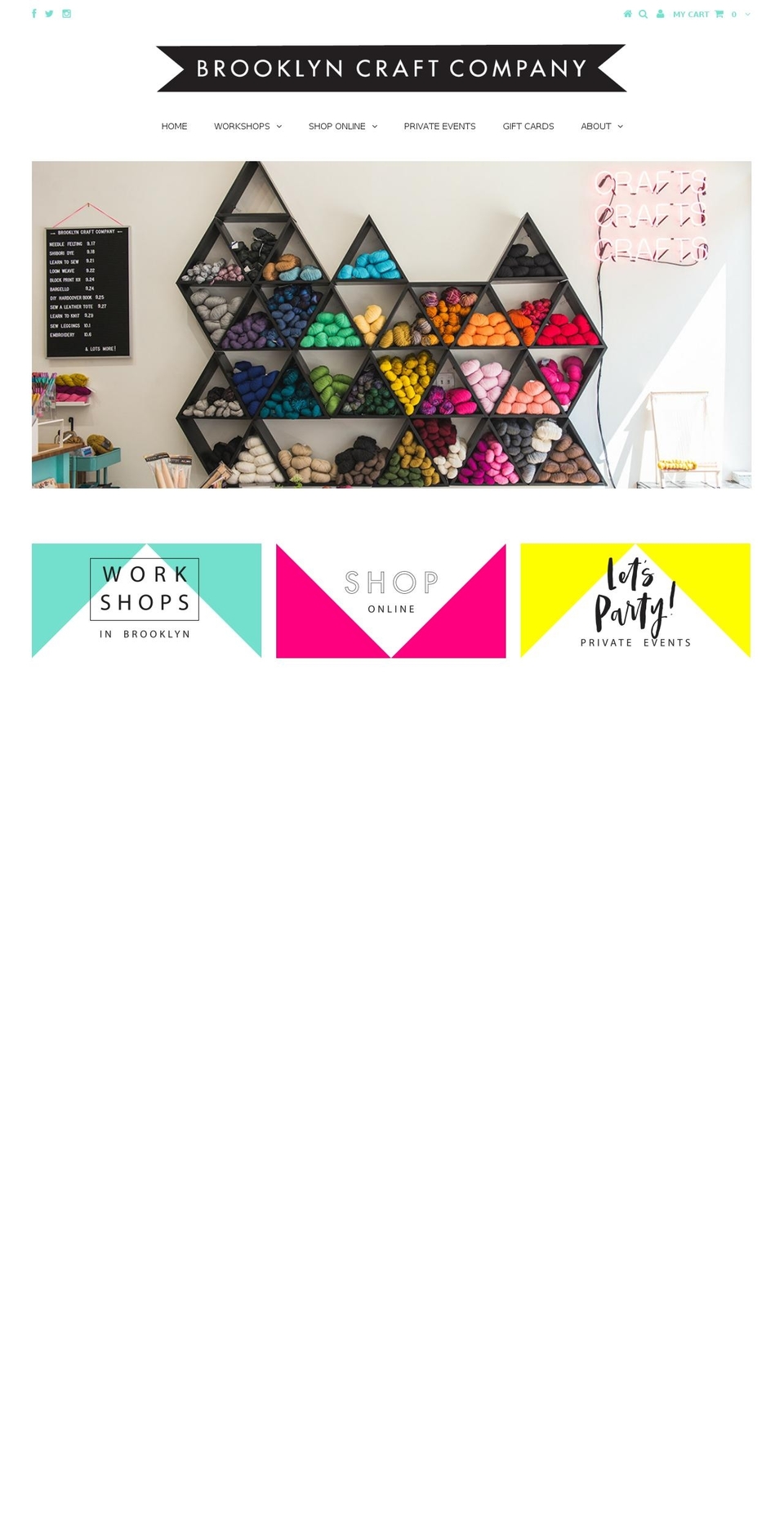 brooklyncraftcompany.com shopify website screenshot