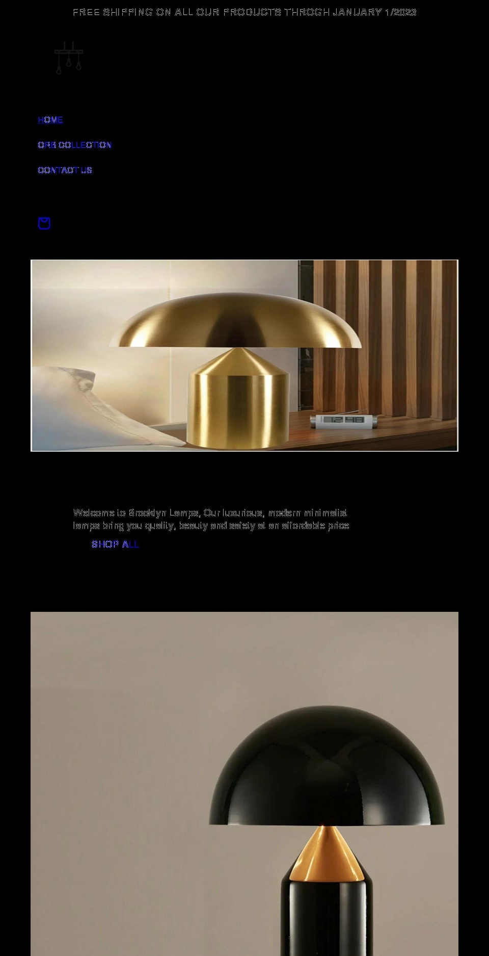 brooklynlamps.com shopify website screenshot