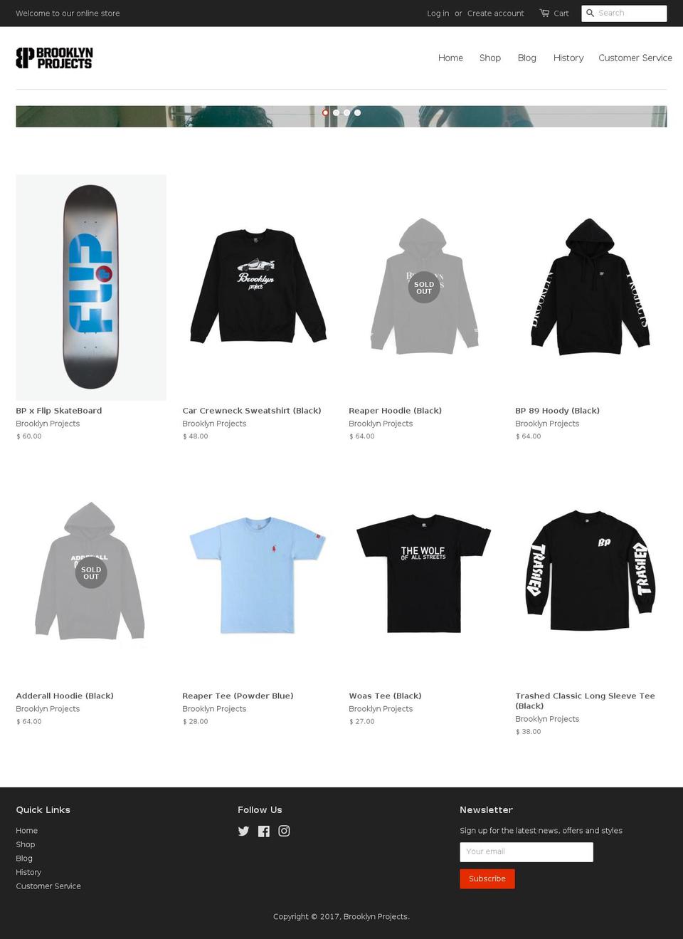 brooklynprojects.com shopify website screenshot