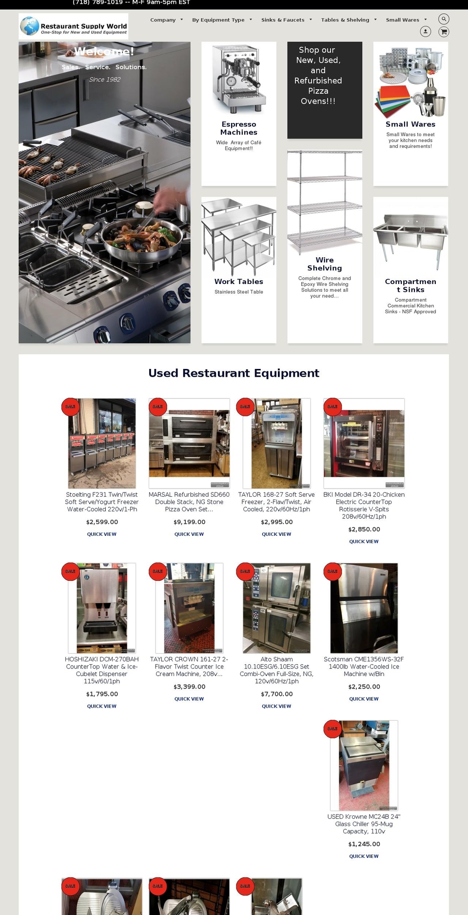 brooklynrestaurantequipment.com — Shopify storefront screenshot