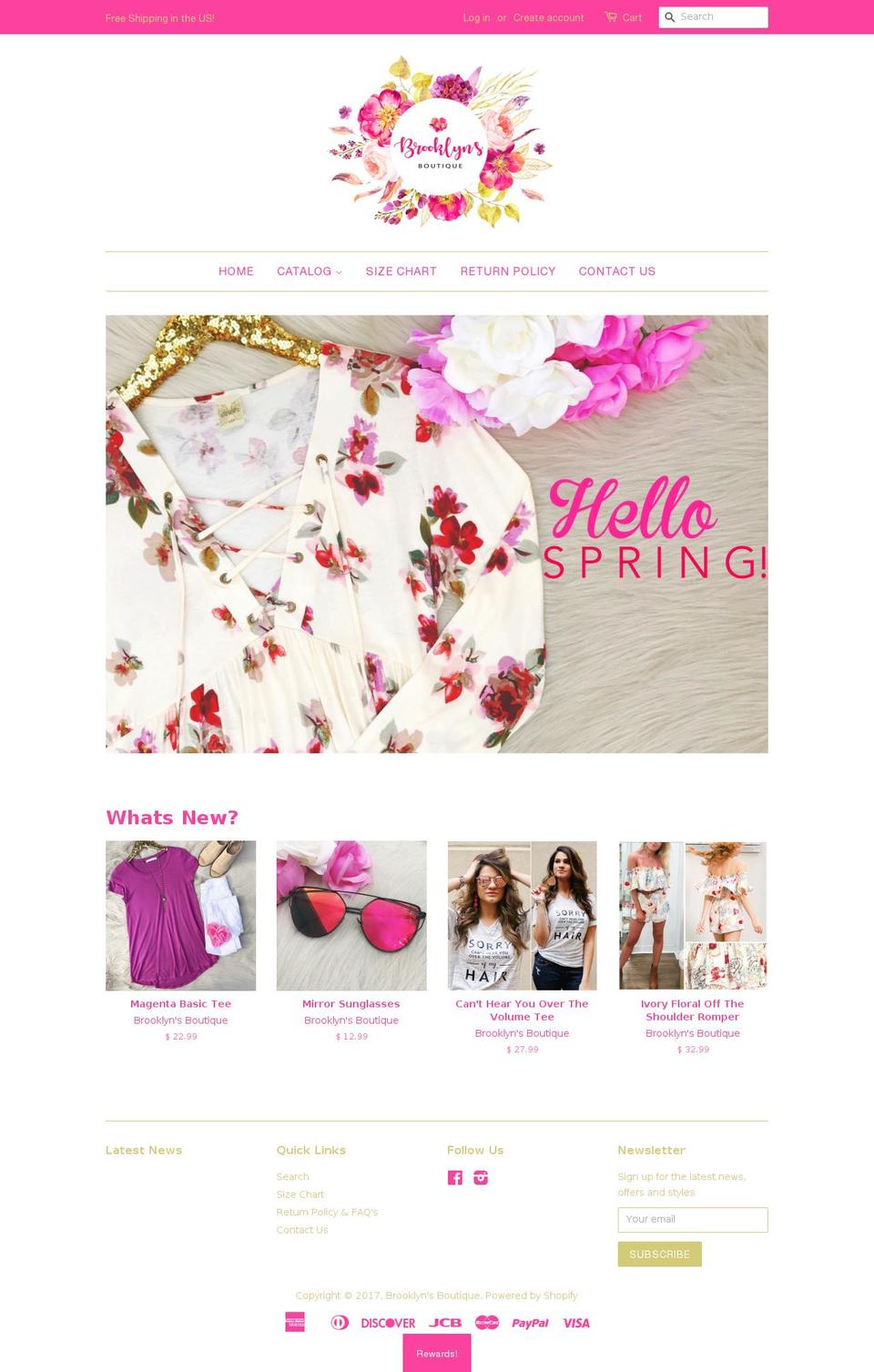 brooklynsboutiquenc.com shopify website screenshot