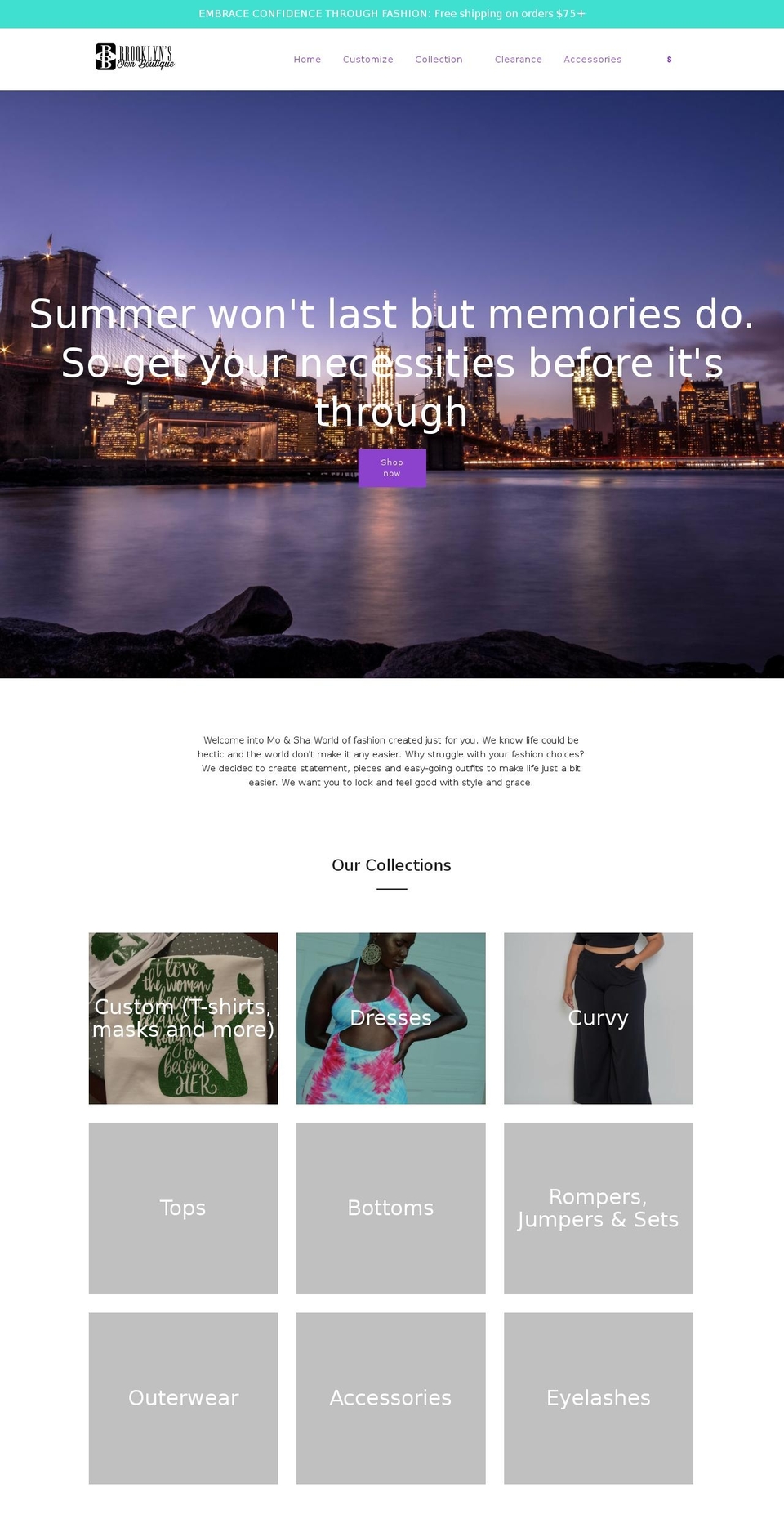 brooklynsownboutique.com shopify website screenshot